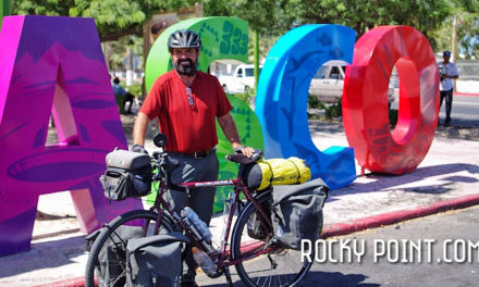 Man cycling from Alaska to Argentina stops in Rocky Point